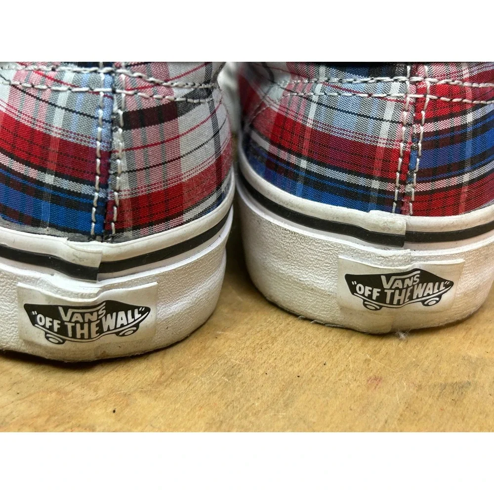 Vans Era 59 Unisex Men 7 Women 8.5 Red Plaid Skate Shoes Low Top Sneaker